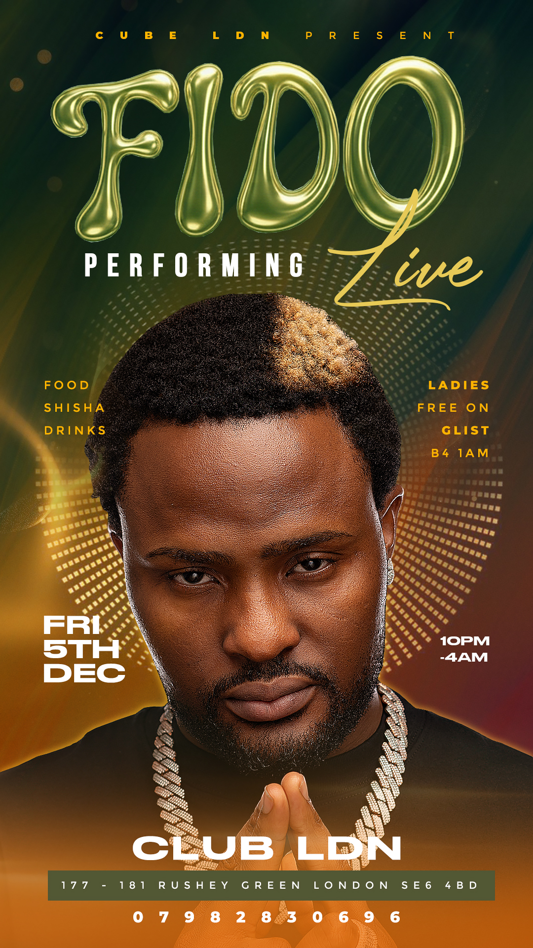 FIDO PERFORMING LIVE AT CUBE LDN 5TH OF DEC FRIDAY 