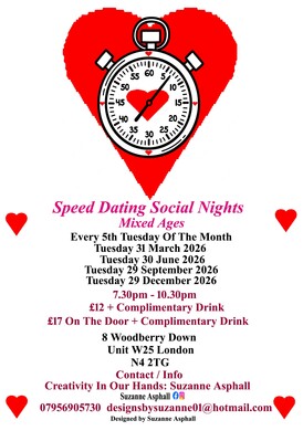 Speed Dating Social Night. (Mixed Ages). Every 5th Tuesday of the month.