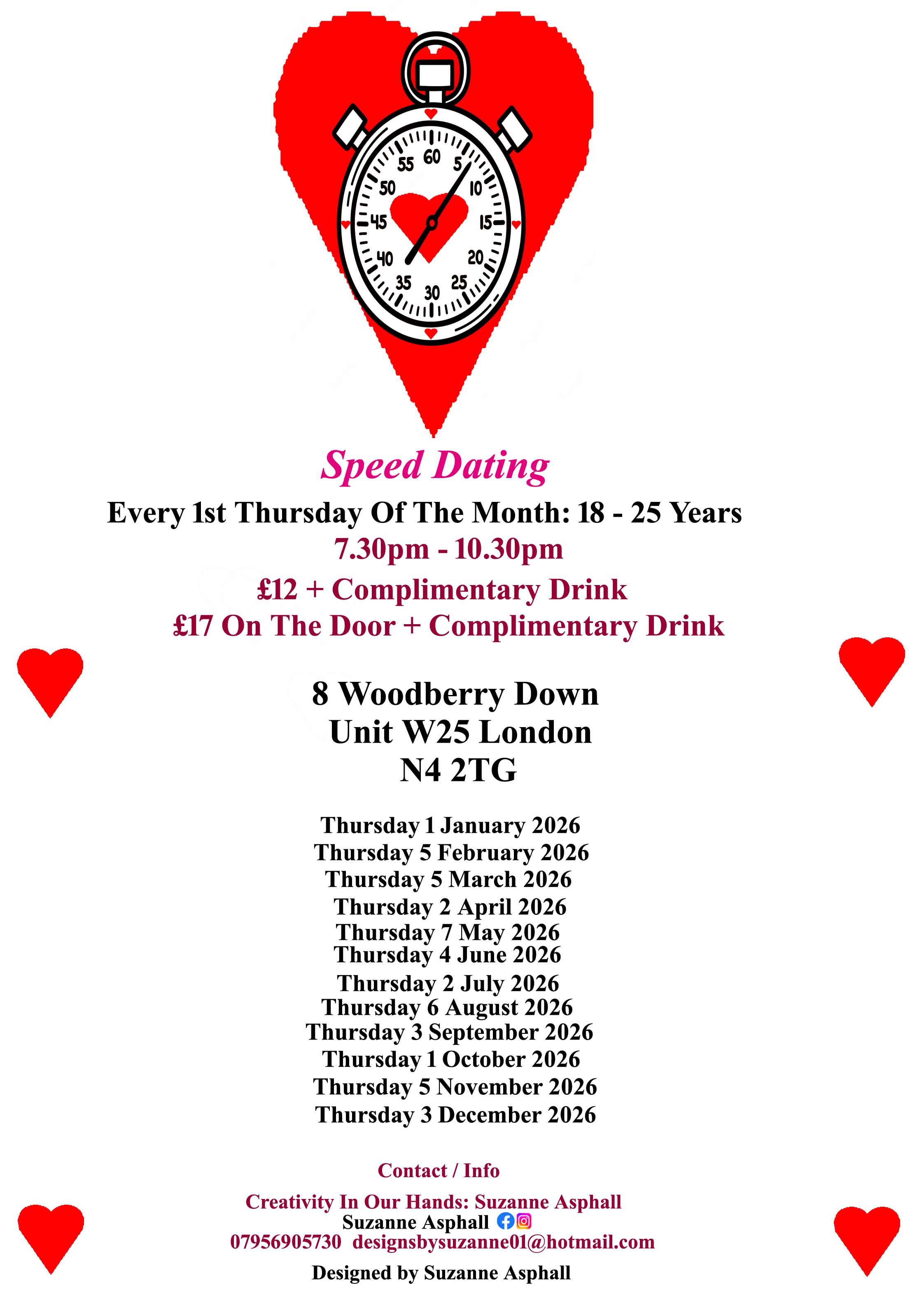 Speed dating 18 - 25 Thursdays 
