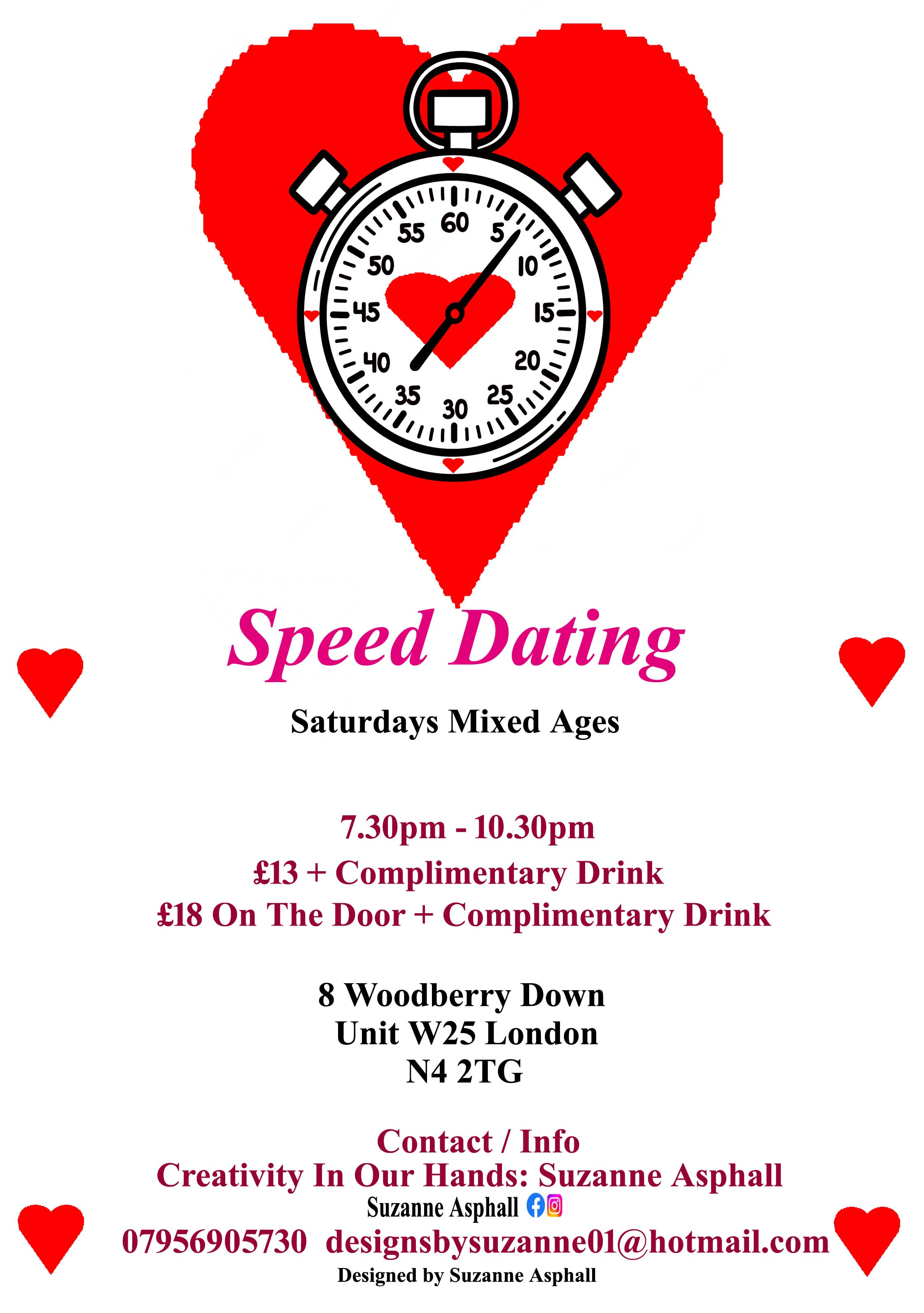Speed dating Saturdays Mixed ages 