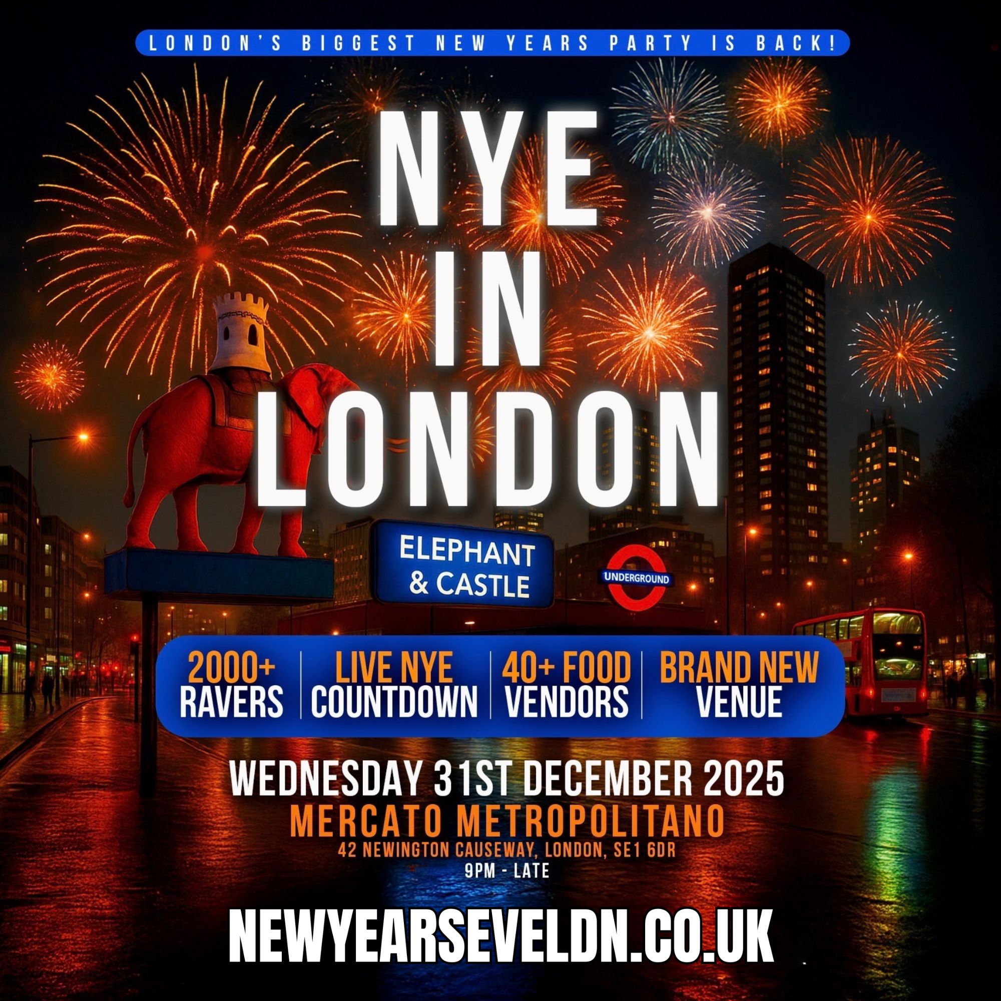 NYE in London – The City’s Biggest New Year’s Eve Party