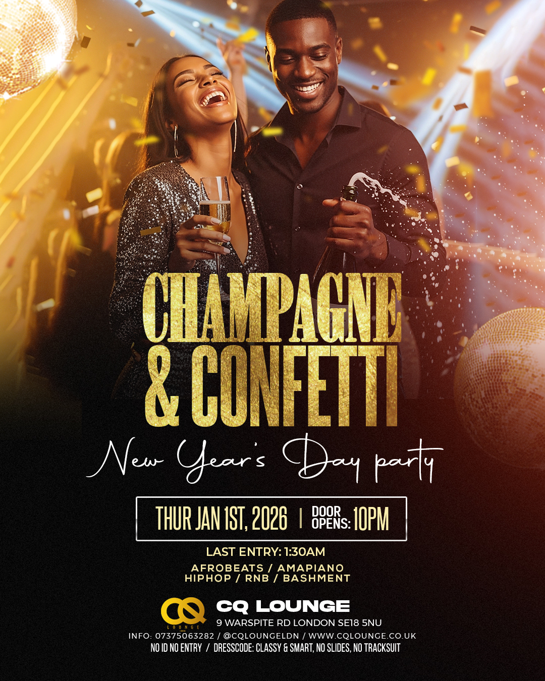 CHAMPAGNE & CONFETTI NEW YEARS DAY PARTY