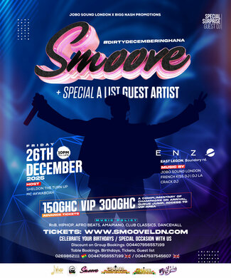 SMOOVE. Boxing Day Party @ ENZO Accra. Ghana. December in Ghana