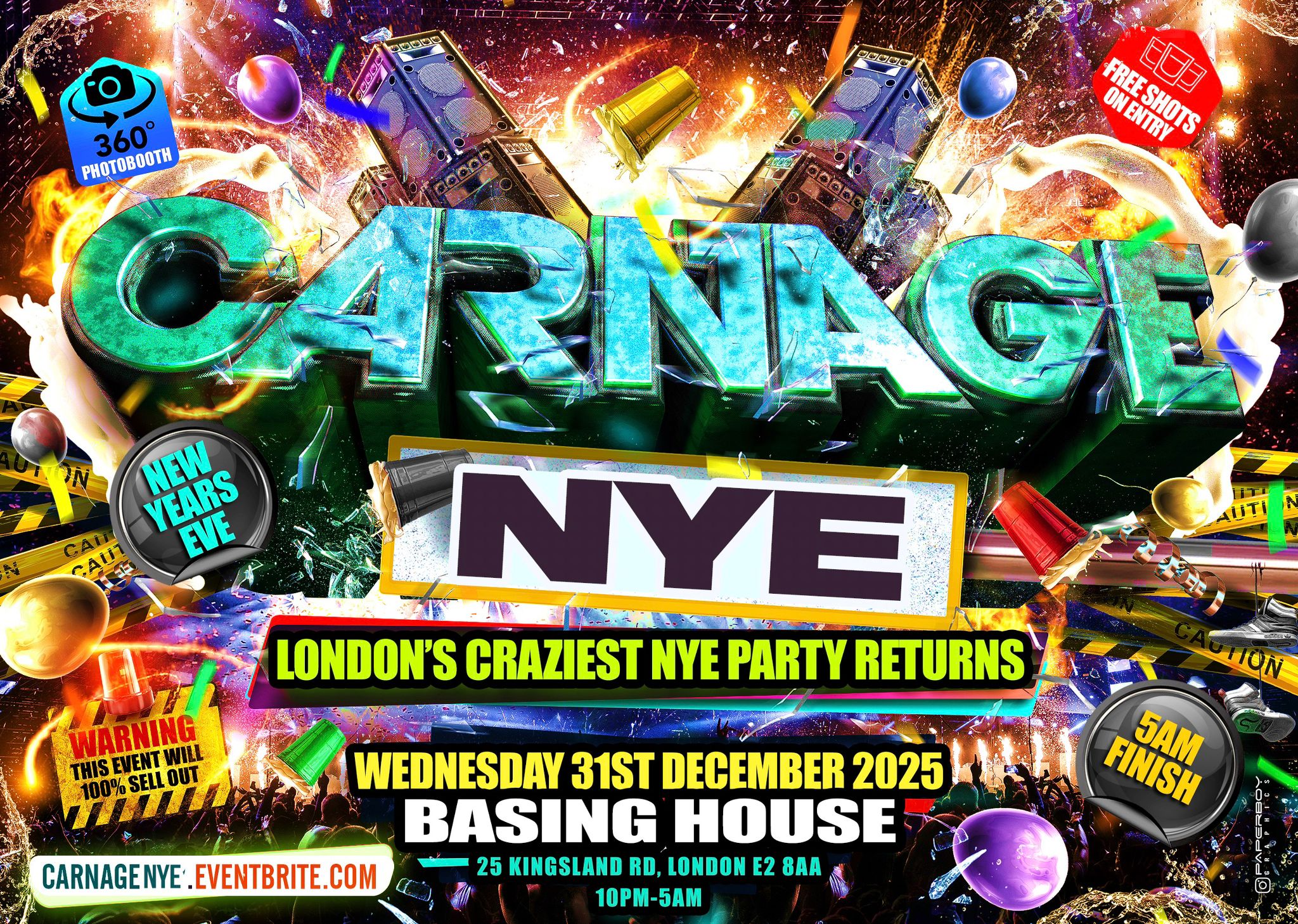 Carnage NYE - London's Craziest New Year’s Eve Party Returns
