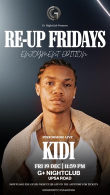 KIDI PERFORMING LIVE @ GPLUS. ACCRA. EAST LEGON. FRI 19TH DEC