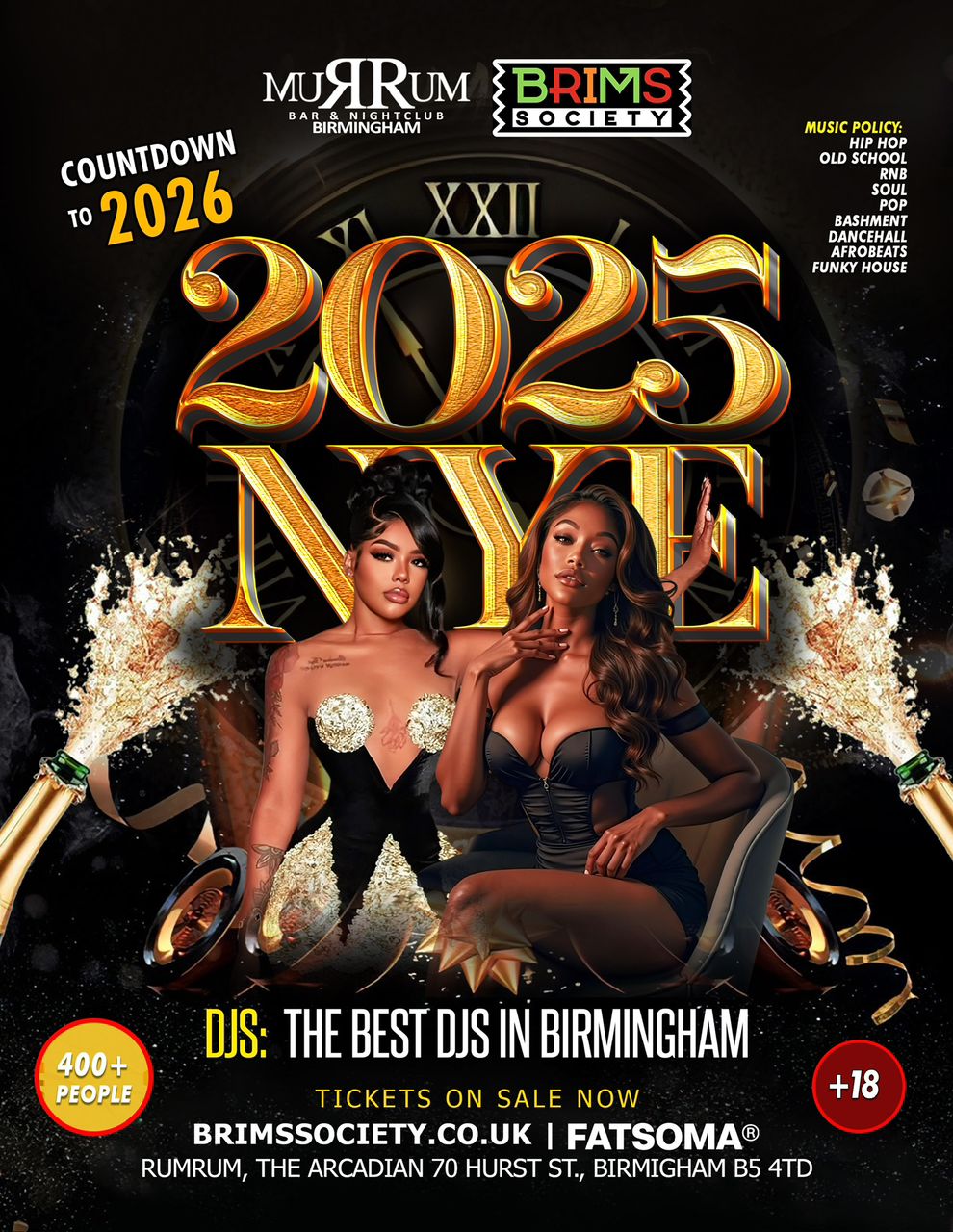 🎁RUM RUM BIRMINGHAM PRESENTS ⭐️ NYE EVE PARTY 2025 - 2026 - 31ST DEC 🔥 TICKET ONLY EVENT