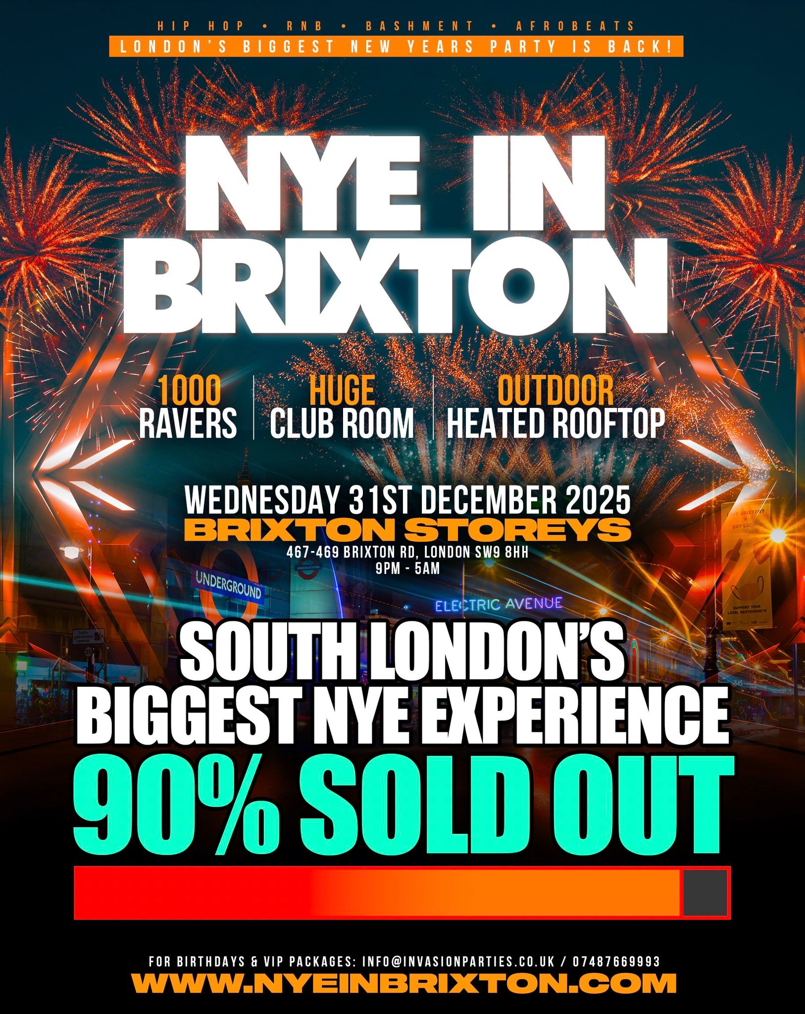 NYE IN BRIXTON - 1000+ RAVERS