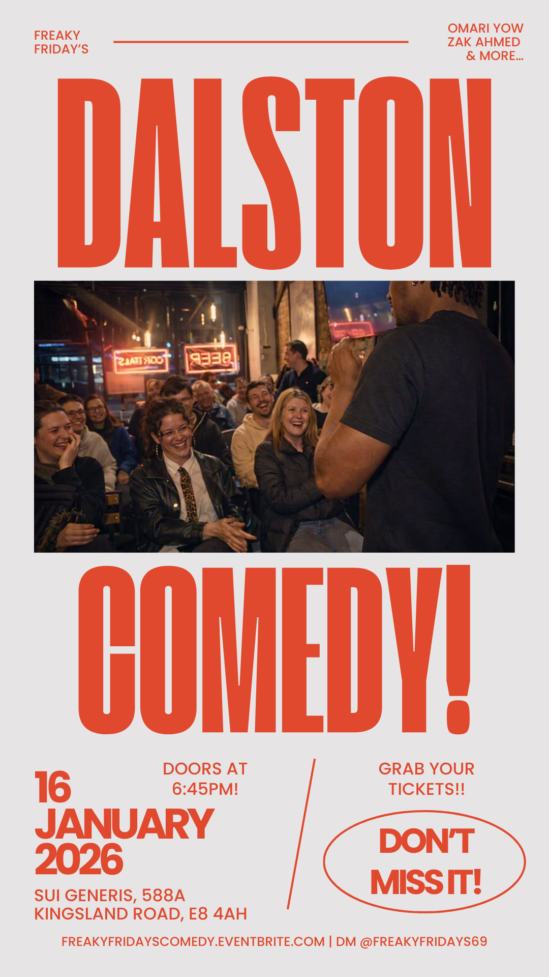 Freaky Friday's Comedy January 16th