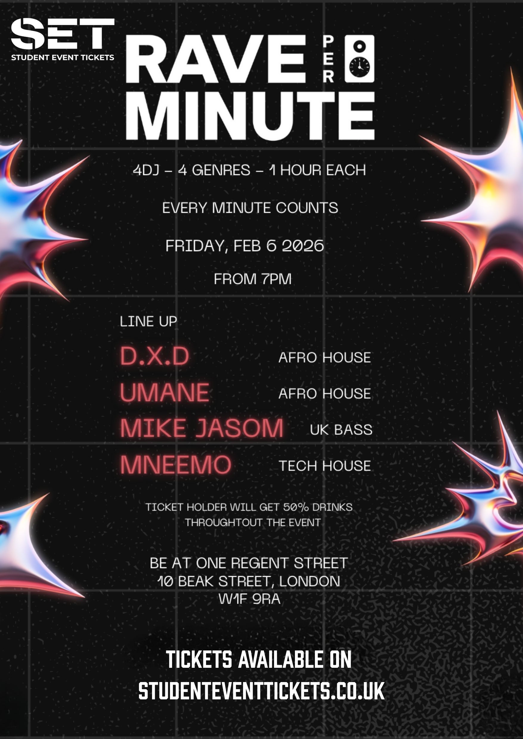 RAVE PER MINUTE VOL 6 @ ALL BAR ONE REGENT STREET FRIDAY 6TH FEBRUARY