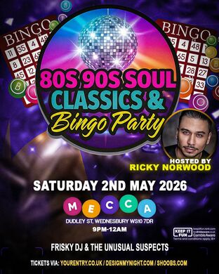 80s & 90s Soul Classics & Bingo Party