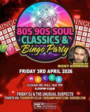 80s, 90s Soul Classics & Bingo Party