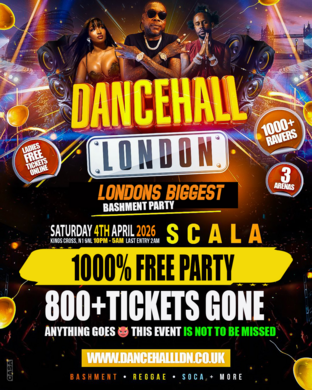 DANCEHALL LONDON - LONDONS BIGGEST BASHMENT PARTY 1000+ RAVERS