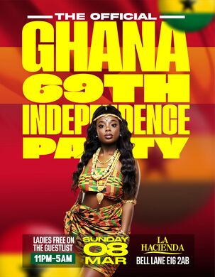 GHANA IND PARTY SUNDAY MARCH 8th @ LA HACIENDA                                                           