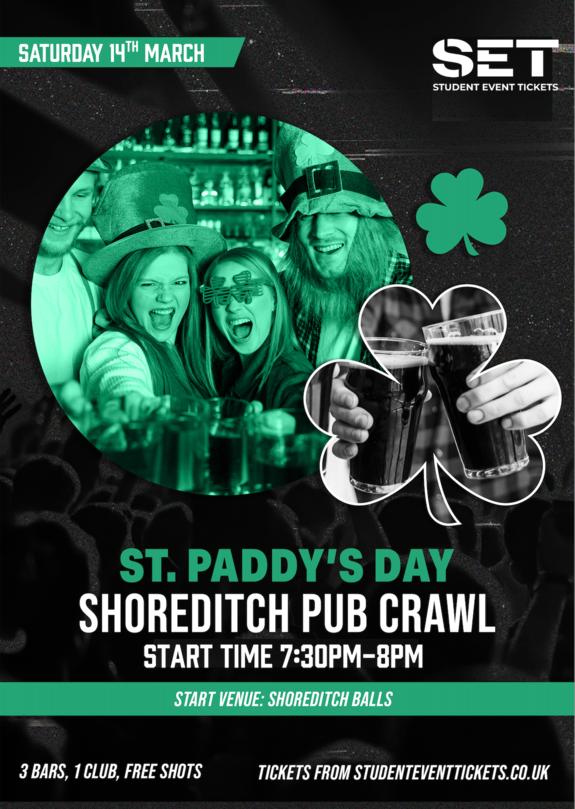 St Paddy's Shoreditch London Pub Crawl Saturday 14th March