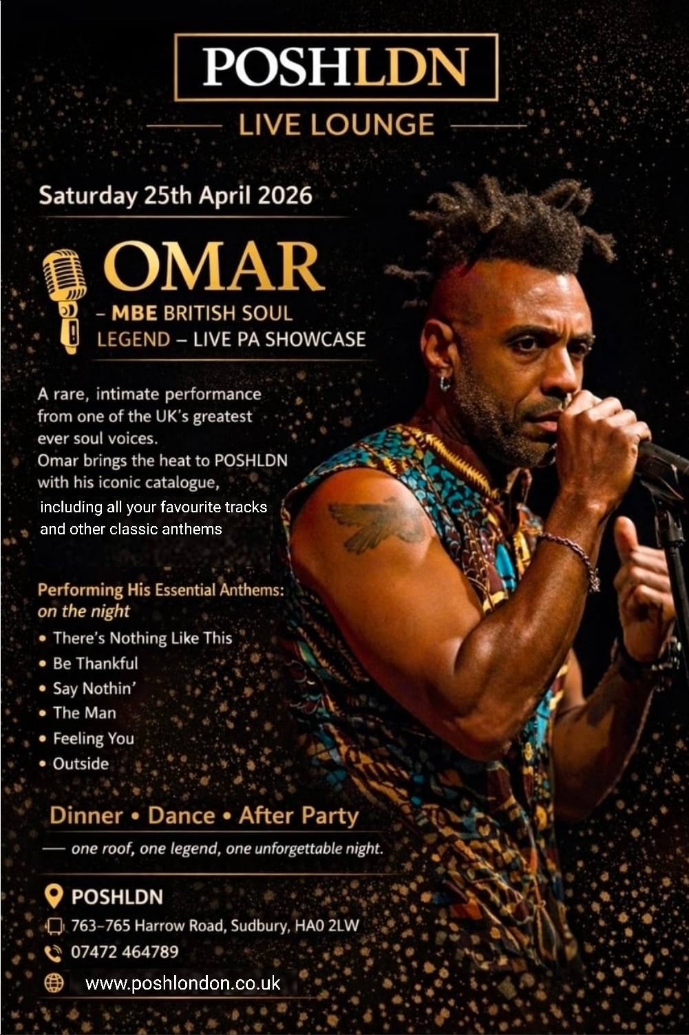 POSHLDN Live Lounge presents 'OMAR' MBE British Soul Legend
