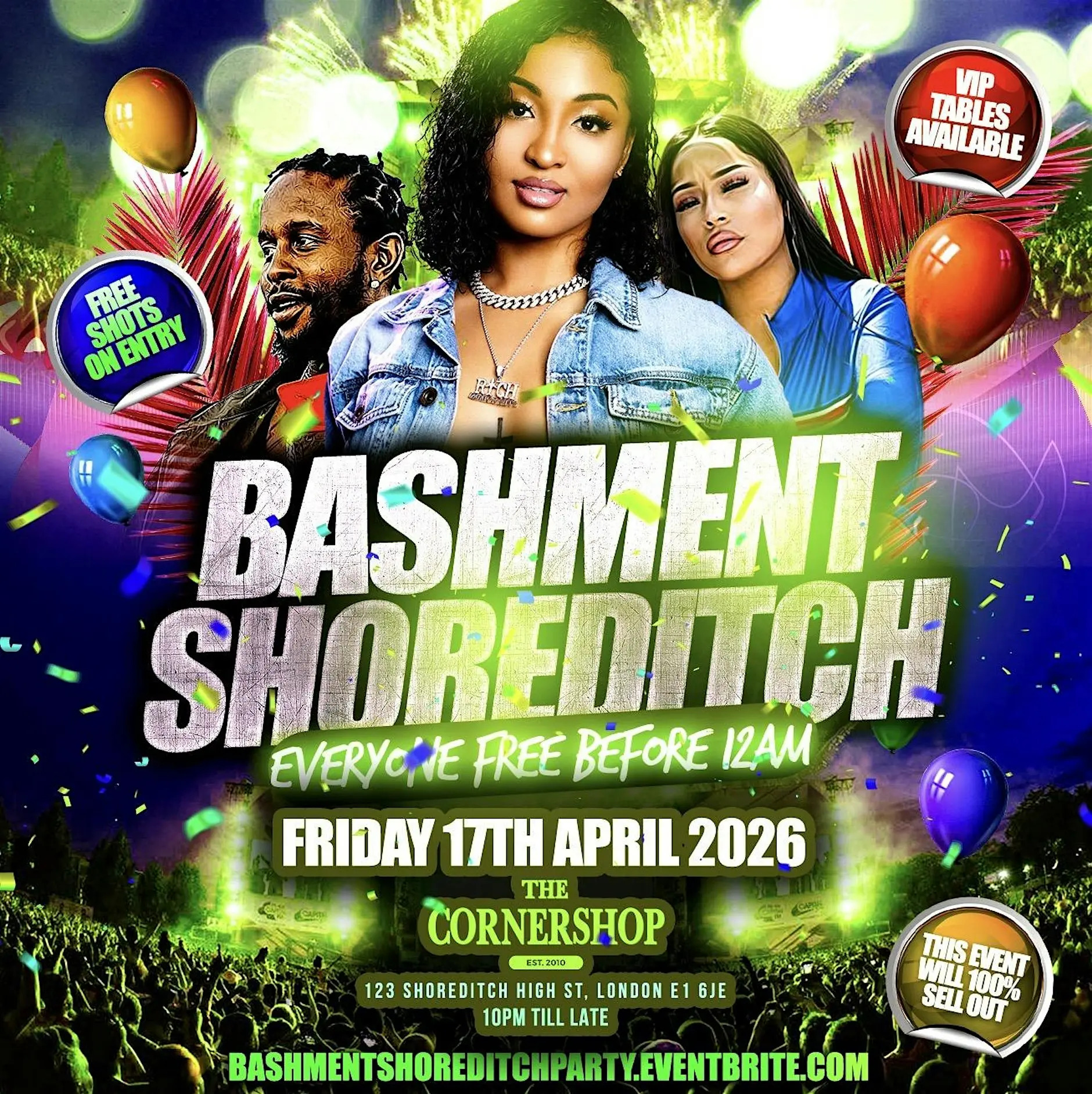 Bashment Shoreditch Party - Free Before Midnight