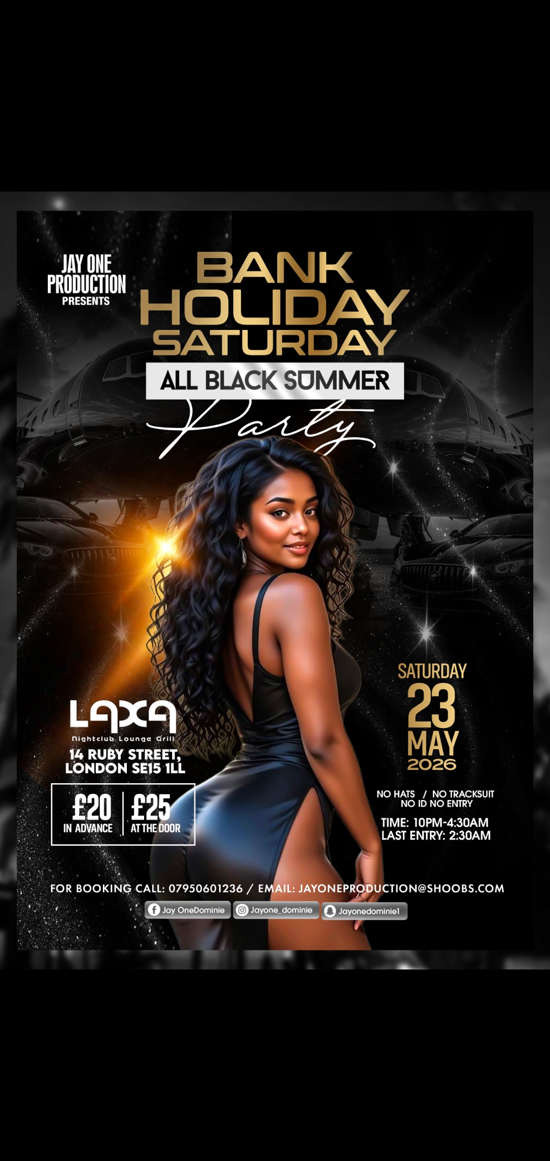 ALL BLACK SUMMER PARTY.. BANK HOLIDAY SATURDAY 