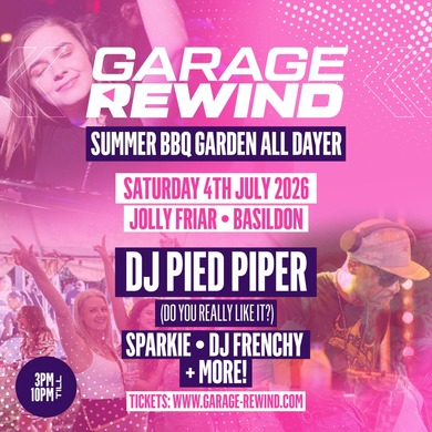 GARAGE REWIND SUMMER BBQ GARDEN ALL DAYER