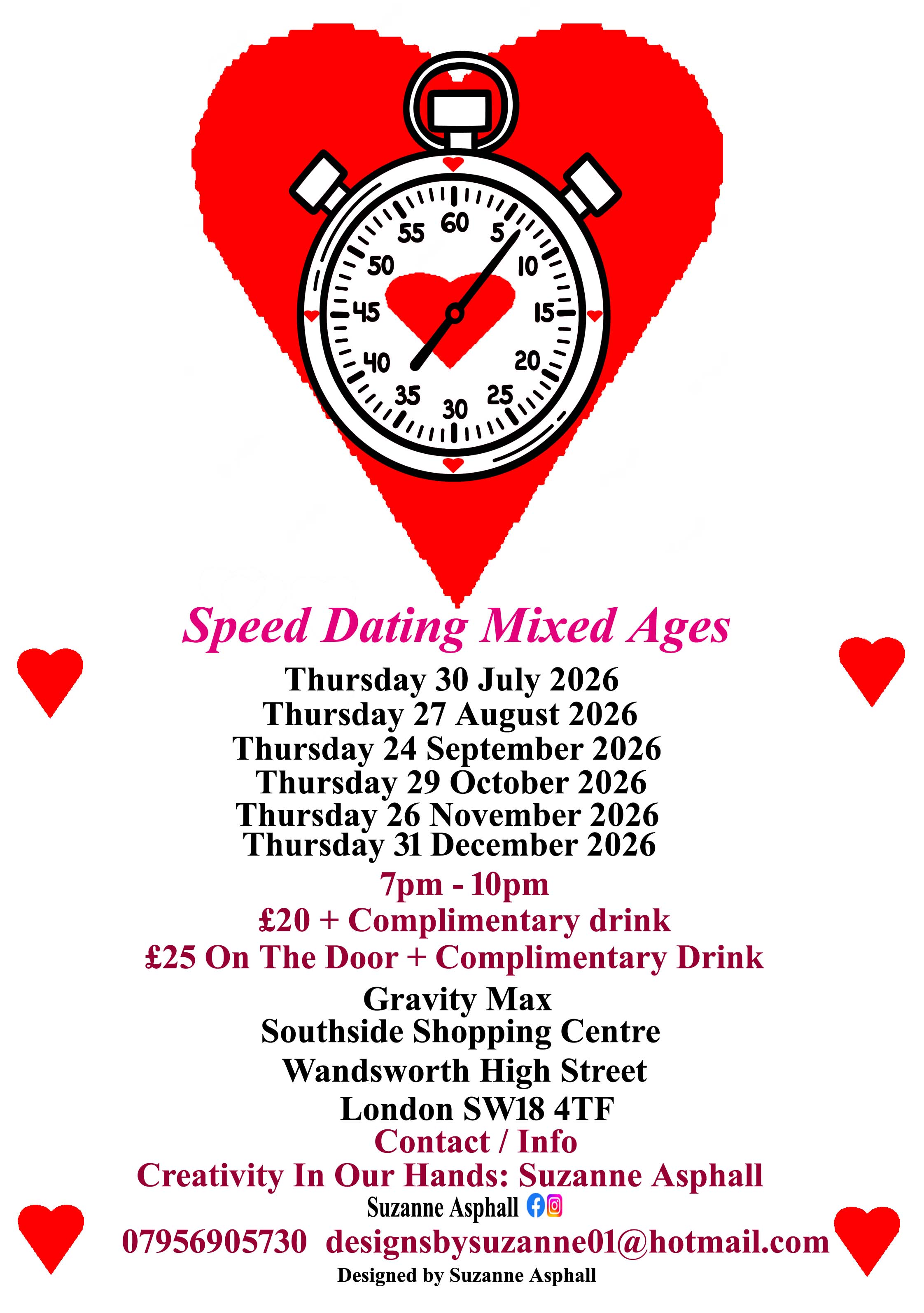 Speed dating Thursdays. Mixed ages  