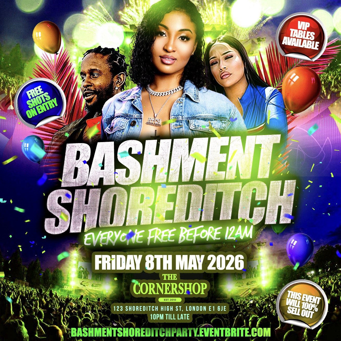 Bashment Shoreditch Party - Free Before Midnight