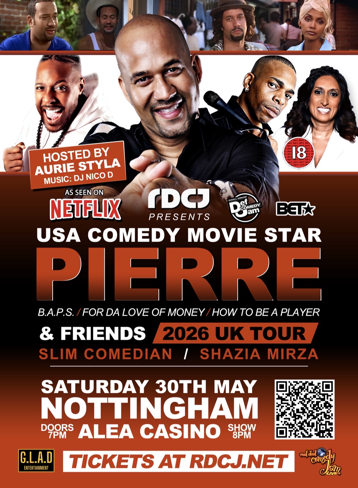RDCJ PRESENT USA COMEDY MOVIE STAR PIERRE & FRIENDS -Nottingham