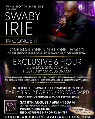 SWABY IRIE — In Concert