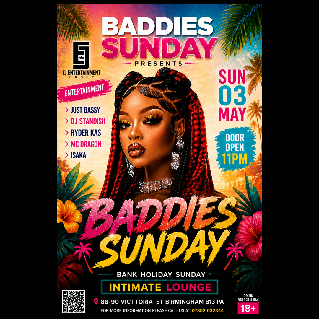  BADDIES SUNDAYS @ INTIMATE LOUNGE  BIRMINGHAM 