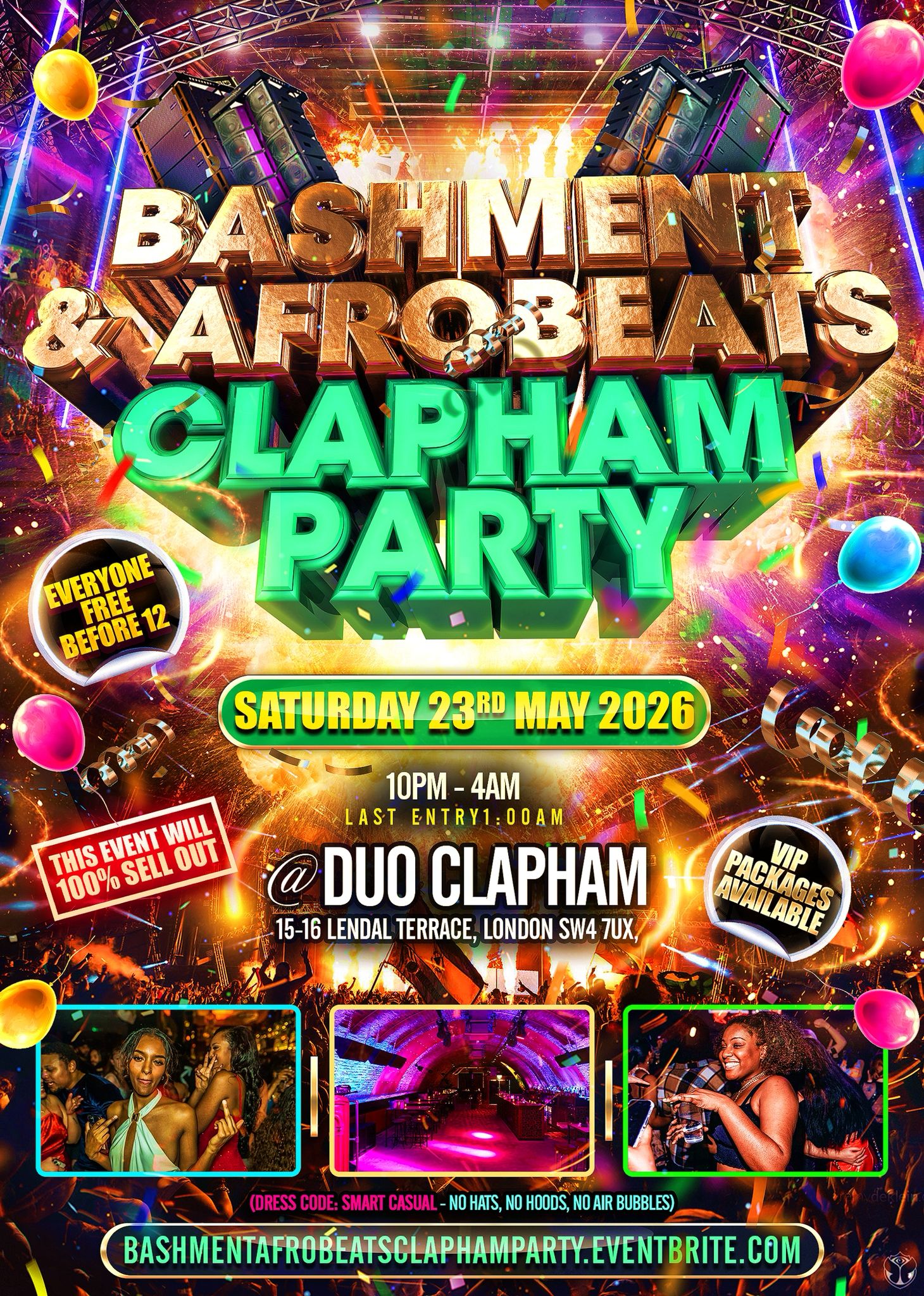 Bashment & Afrobeats - Clapham Party (Everyone Free Before 12AM)