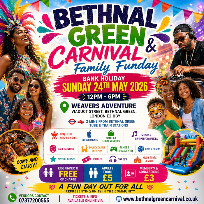 Bethnal Green Carnival & Family Fun Day 2026 | Music, Games, Food
