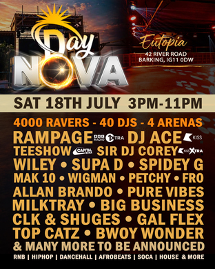 DAYNOVA - 4000 RAVERS • 40 DJs/MCs • 4 ARENAS
