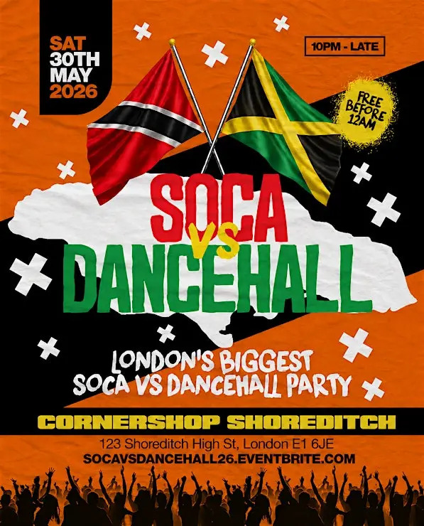 Soca Vs Dancehall Shoreditch – Everyone Free Before 12AM