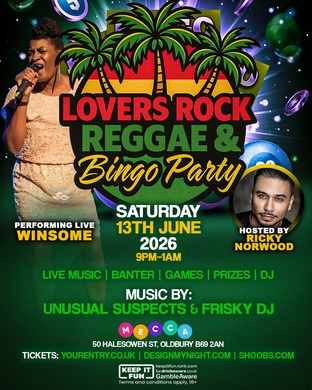 LOVERS ROCK, REGGAE & BINGO PARTY - OLDBURY