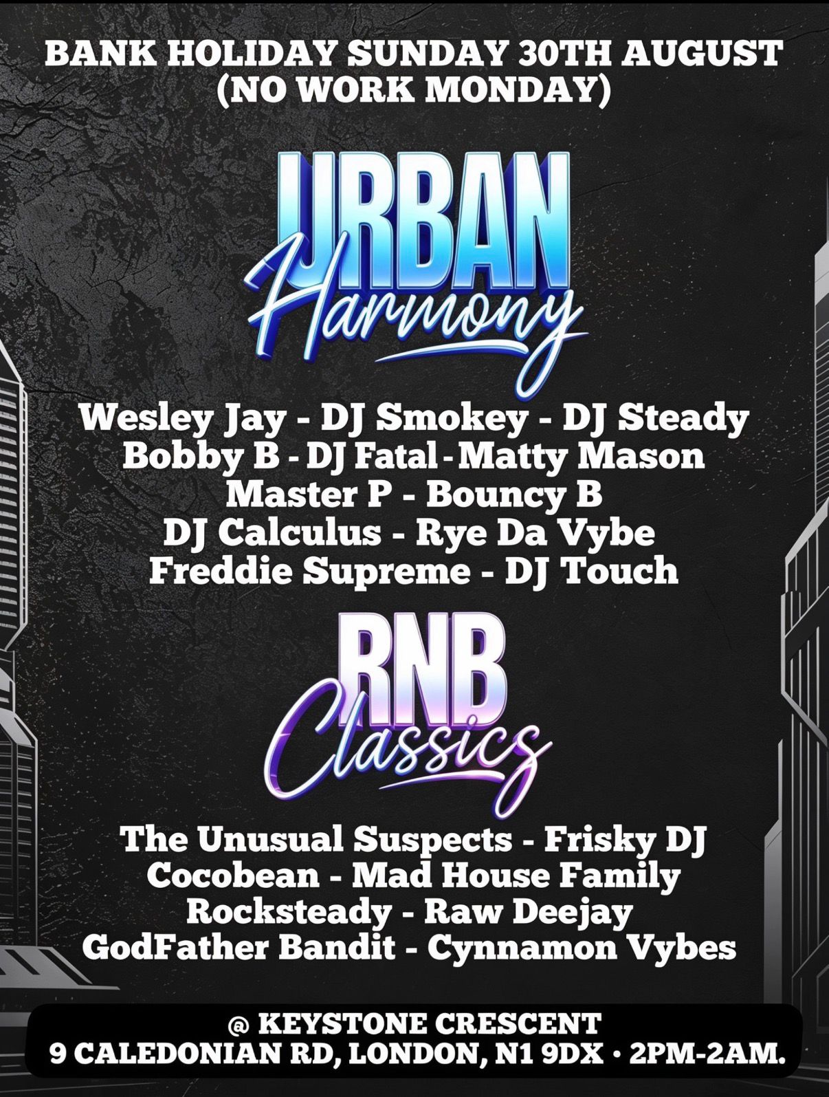 Urban Harmony Meets RnB Classics – Bank Holiday Sunday Special