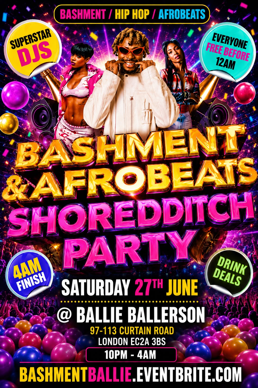 Bashment & Afrobeats Shoreditch Party - Everyone Free Before 12AM