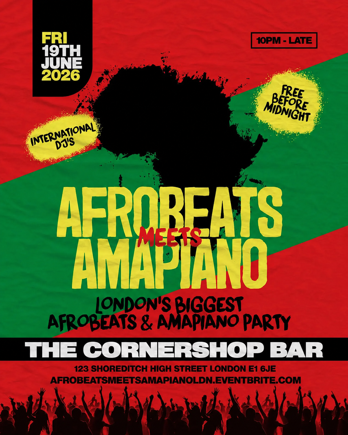 Afrobeats Meets Amapiano Shoreditch – Everyone Free Before 12AM
