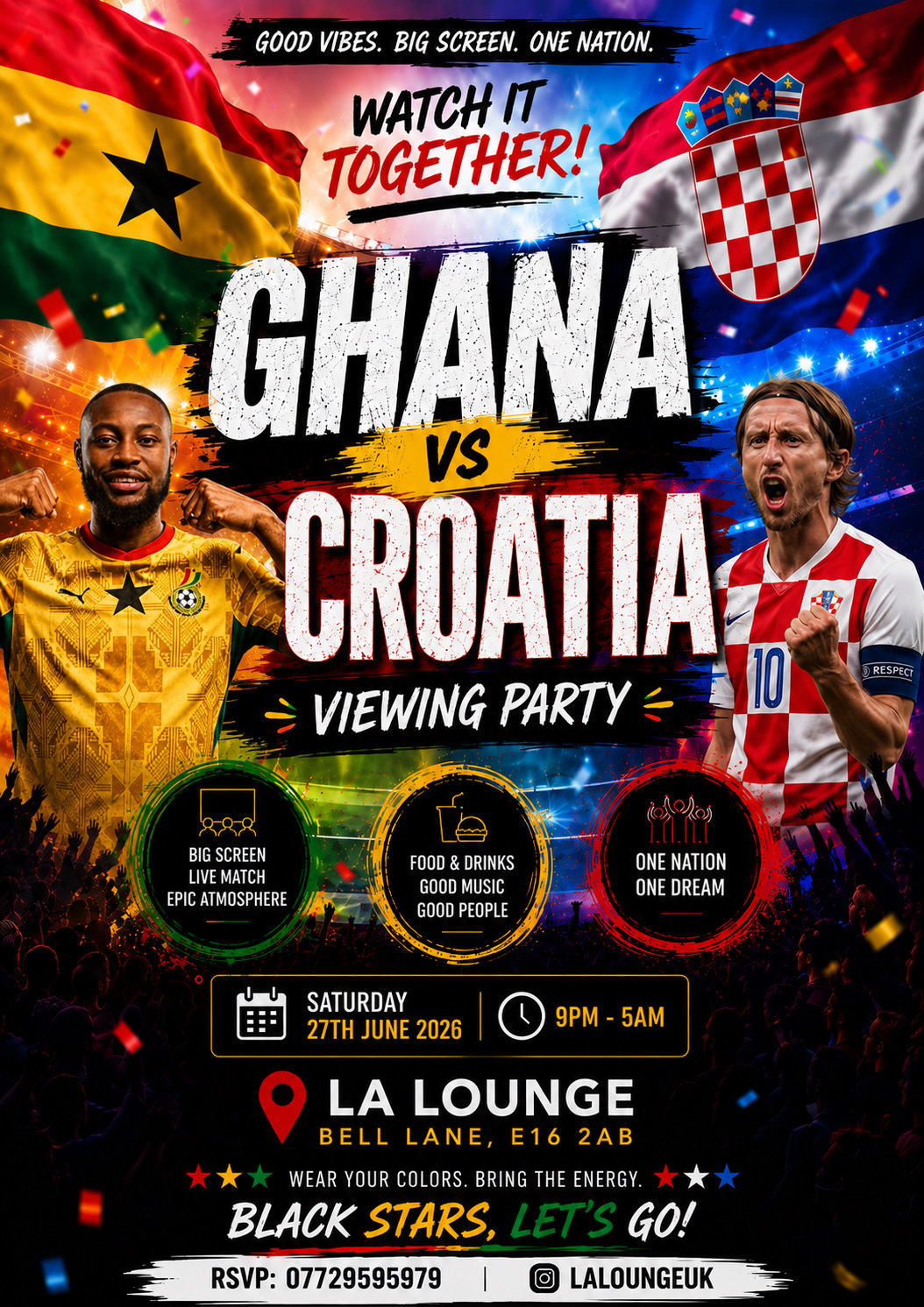 WORLD CUP: GHANA 🇬🇭 VS CROATIA 🇭🇷 LIVE @ LA LOUNGE
