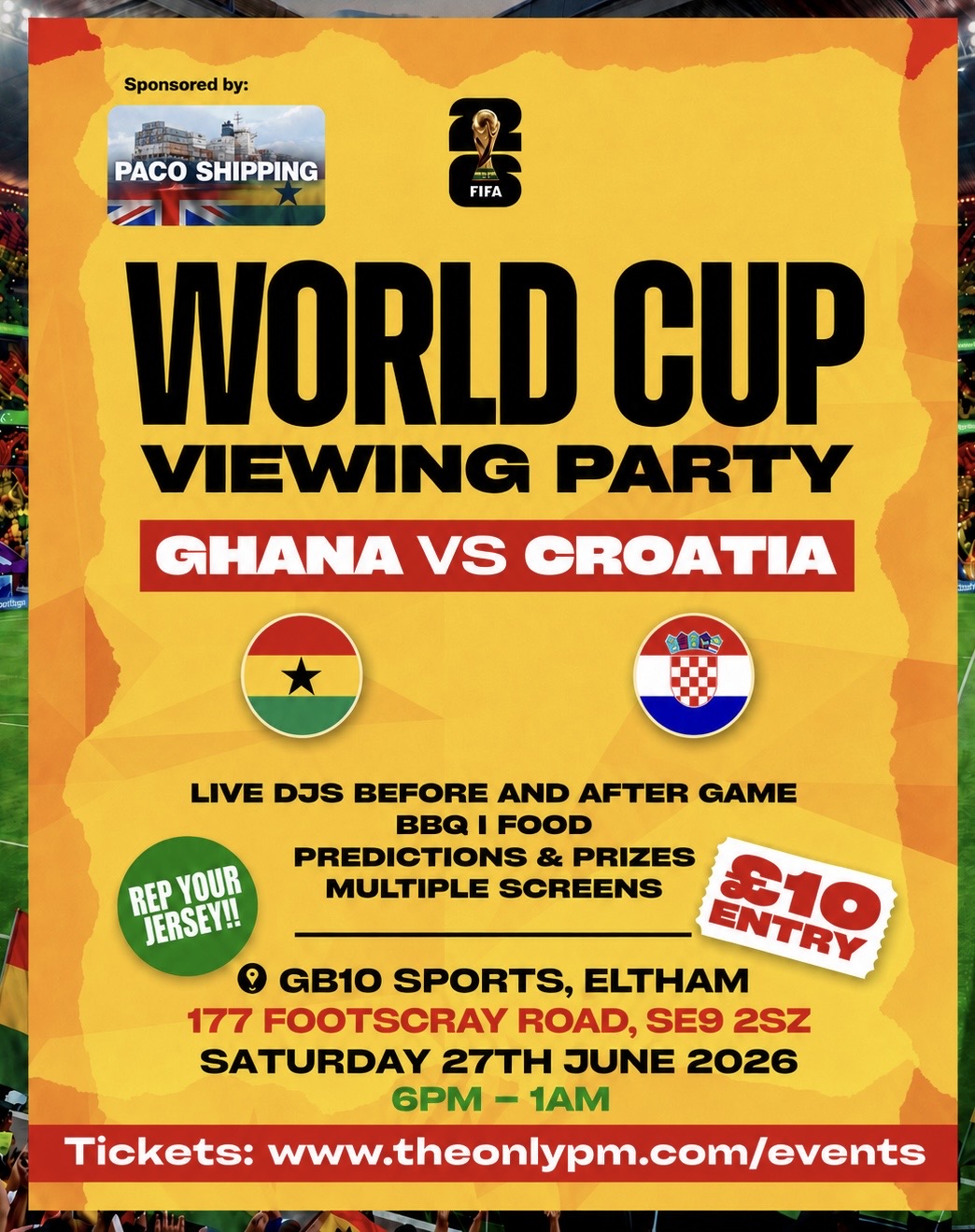 Ghana VS Croatia (World Cup Viewing Party)