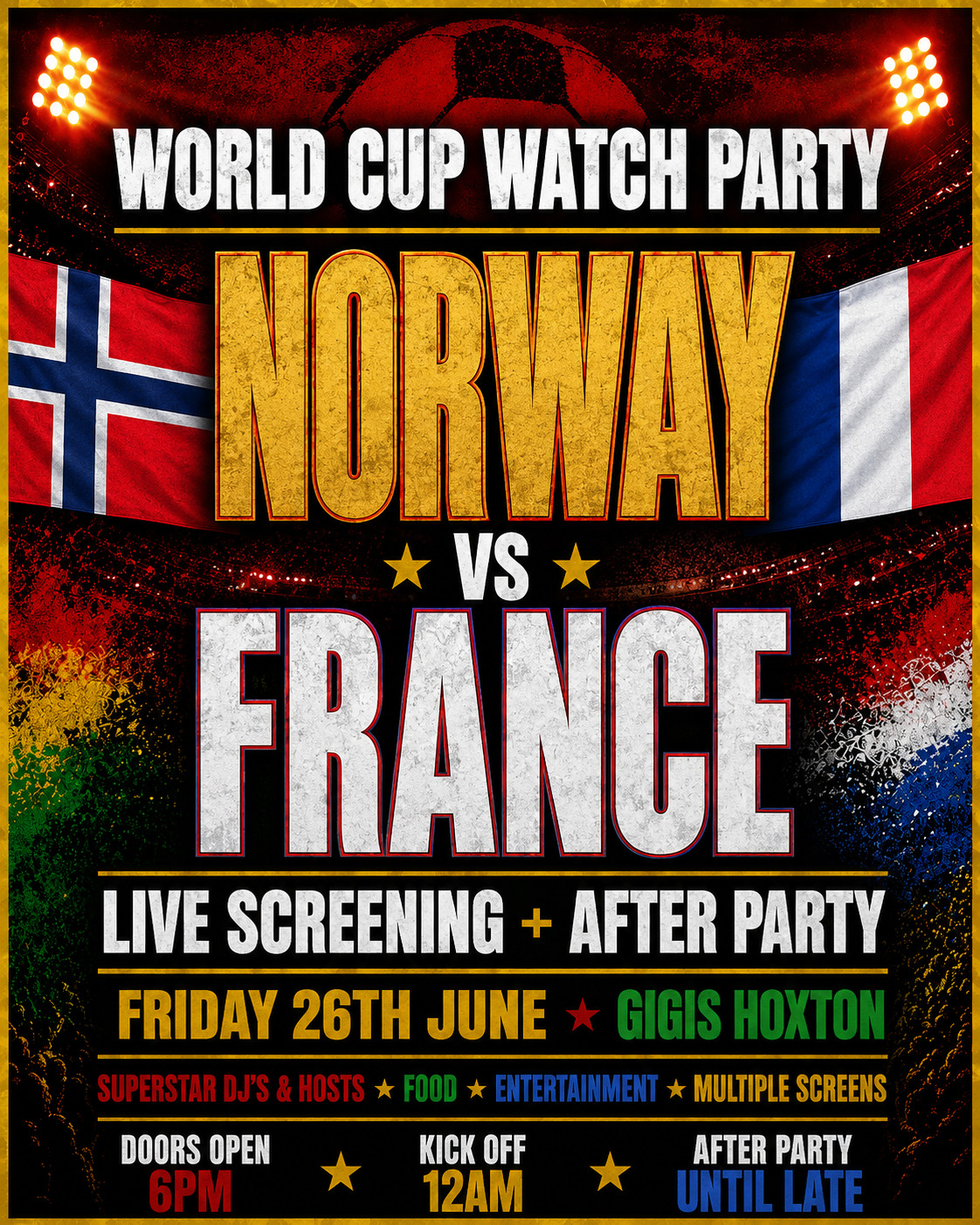 NORWAY VS FRANCE | WORLD CUP WATCH PARTY & AFTER PARTY