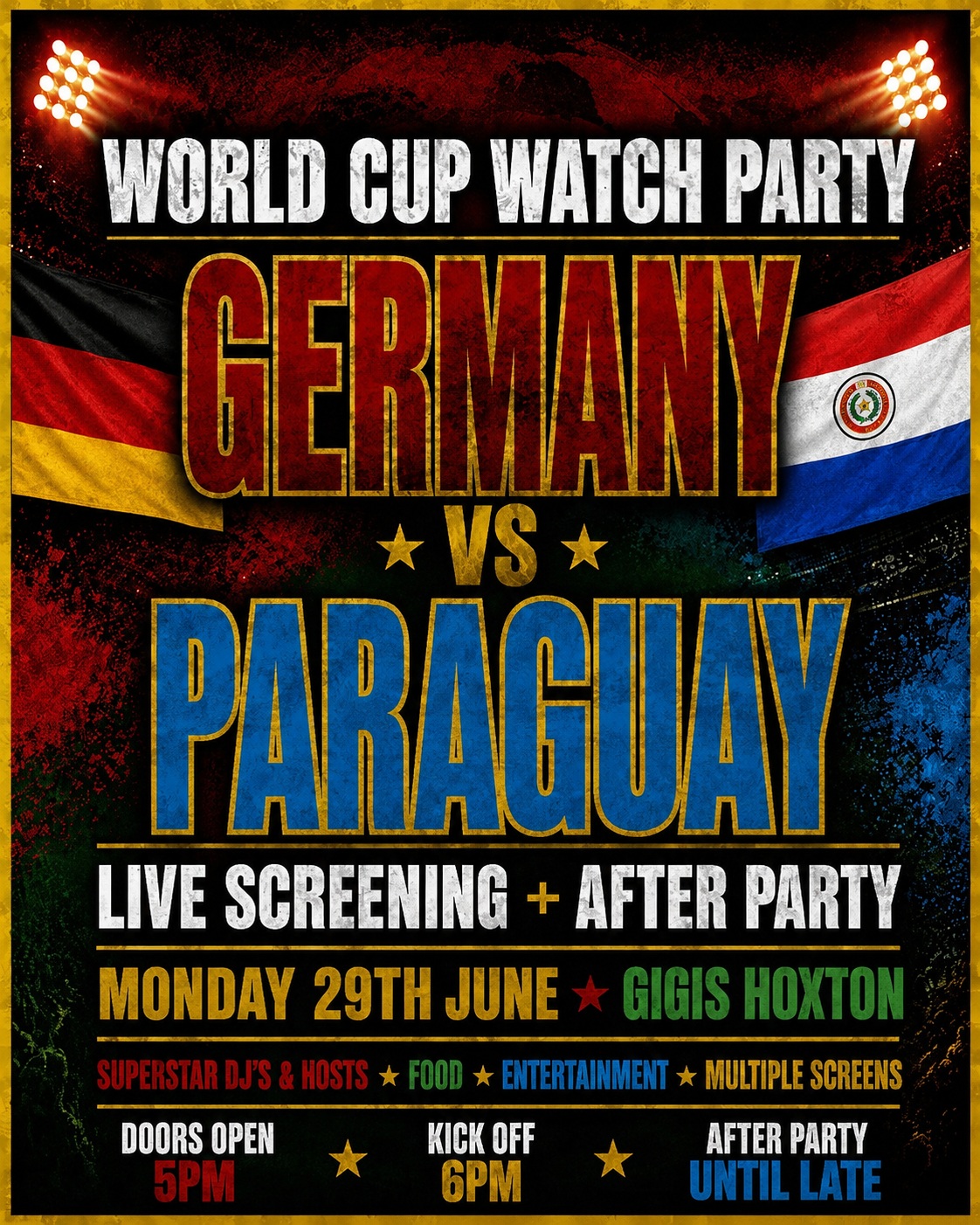 GERMANY VS PARAGUAY | WORLD CUP WATCH PARTY & AFTER PARTY