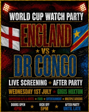 ENGLAND VS DR CONGO | WORLD CUP WATCH PARTY & AFTER PARTY