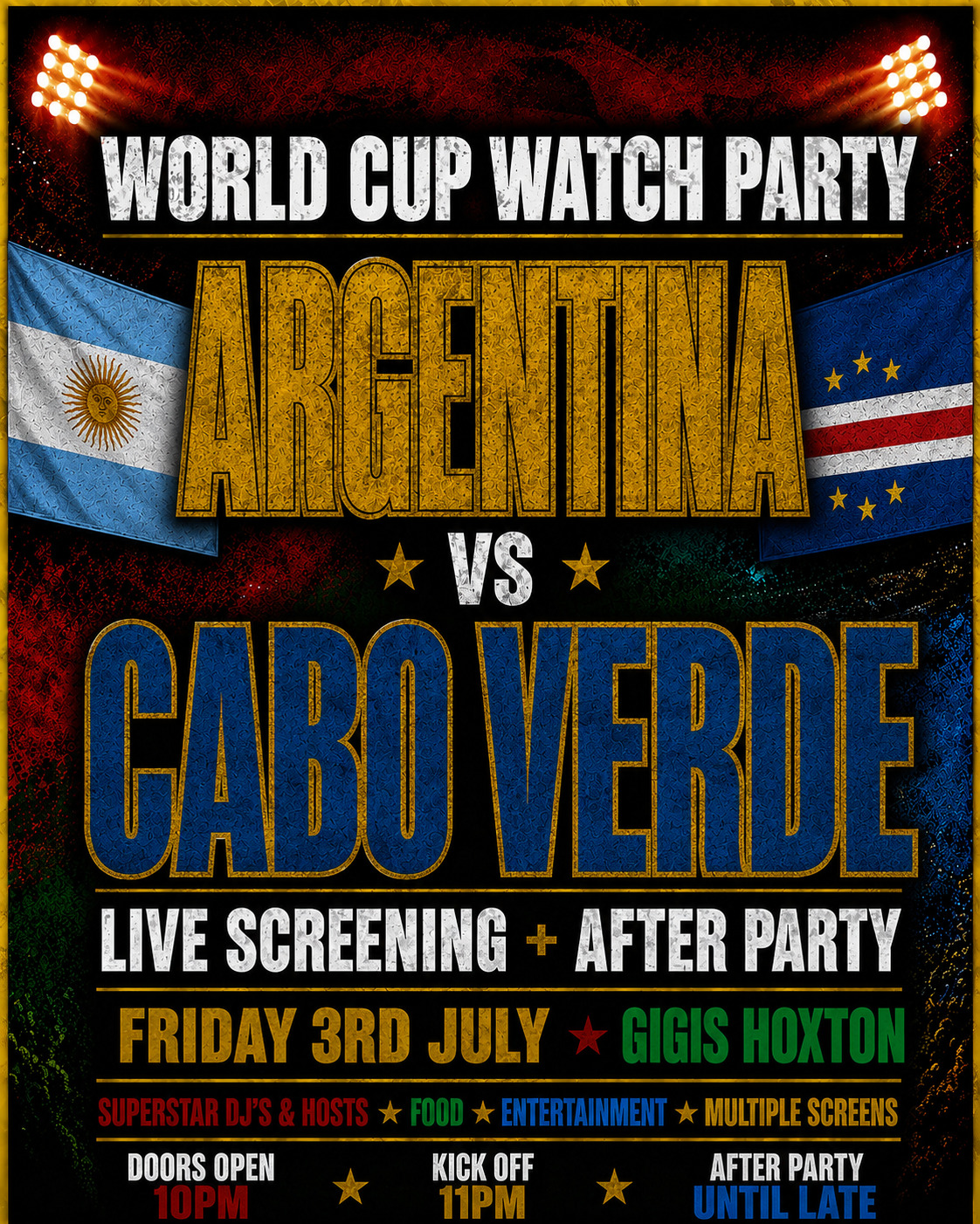 ARGENTINA VS CABO VERDE | WORLD CUP WATCH PARTY & AFTER PARTY