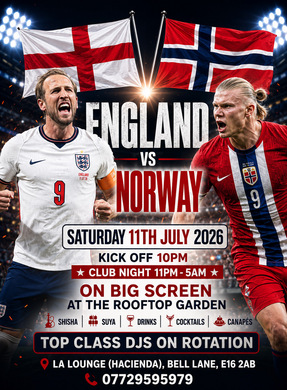 ENGLAND 🏴󠁧󠁢󠁥󠁮󠁧󠁿 VS NORWAY 🇳🇴 LIVE VIEWING PARTY @ LA LOUNGE 