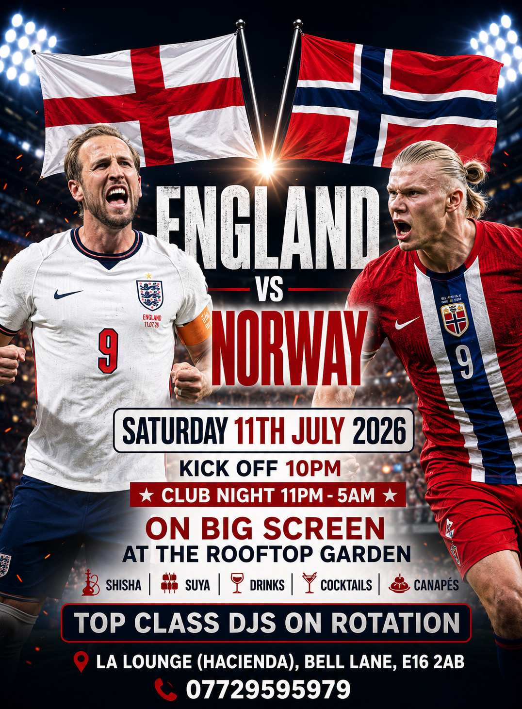 ENGLAND 🏴󠁧󠁢󠁥󠁮󠁧󠁿 VS NORWAY 🇳🇴 LIVE VIEWING PARTY @ LA LOUNGE 