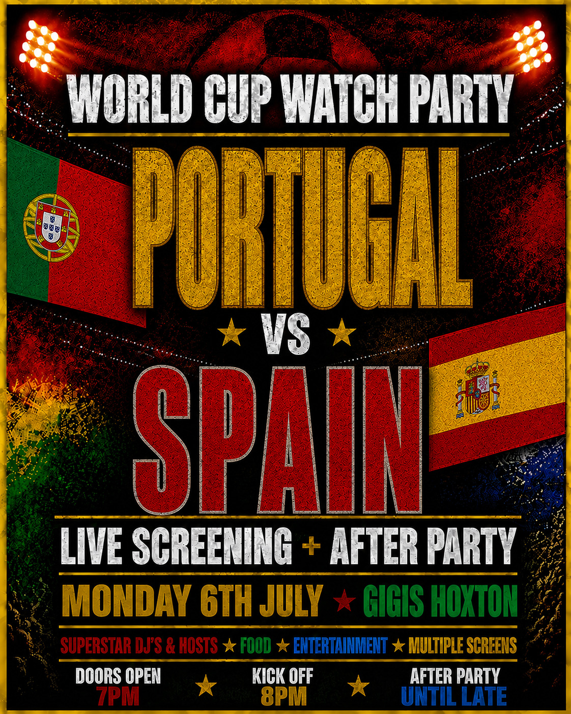 PORTUGAL VS SPAIN | WORLD CUP WATCH PARTY & AFTER PARTY