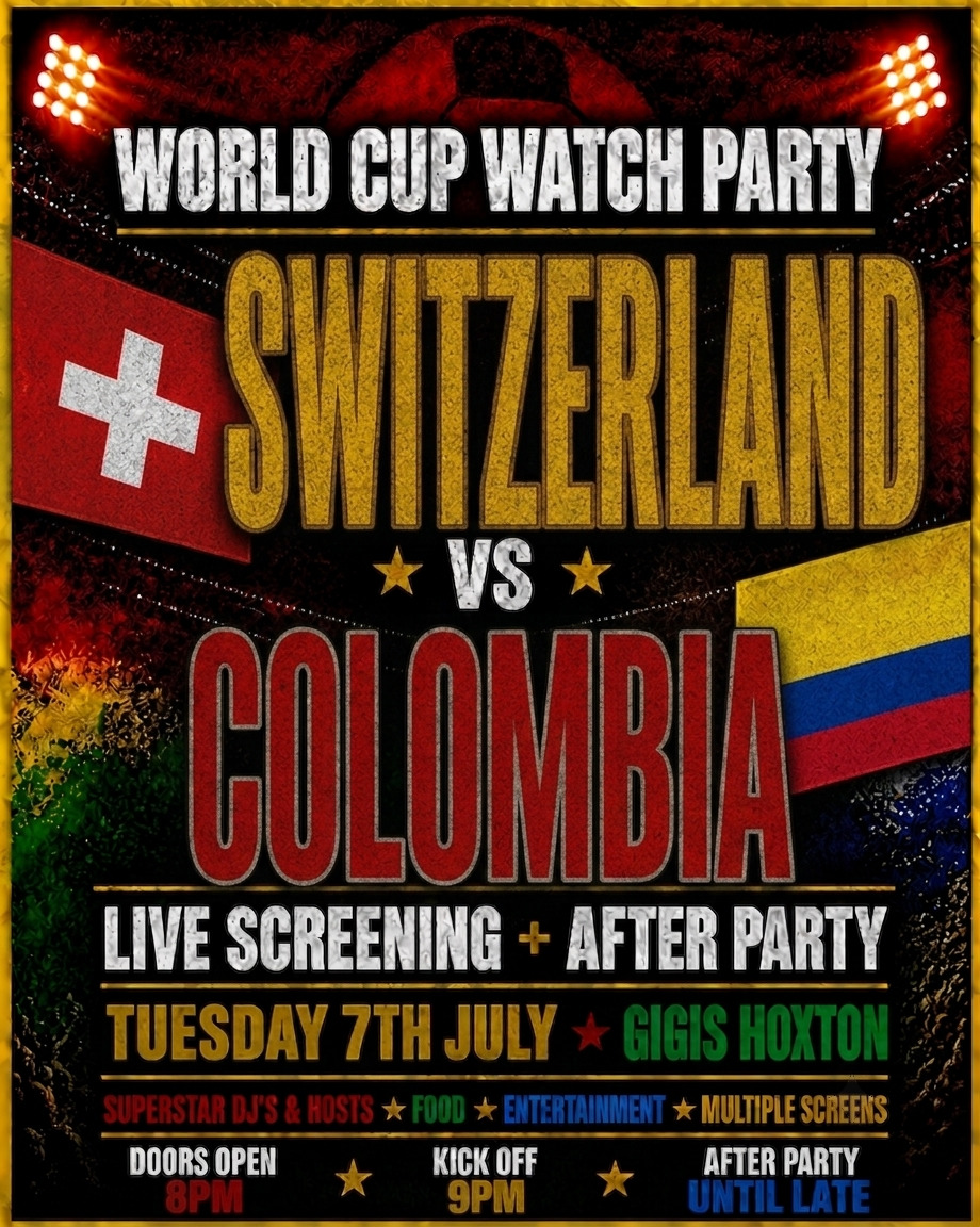 SWITZERLAND VS COLOMBIA | WORLD CUP WATCH PARTY & AFTER PARTY