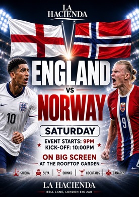 ENGLAND VS NORWAY THE WORLD CUP MATCH LIVE... AT LA HACIENDA 05TH OF JULY