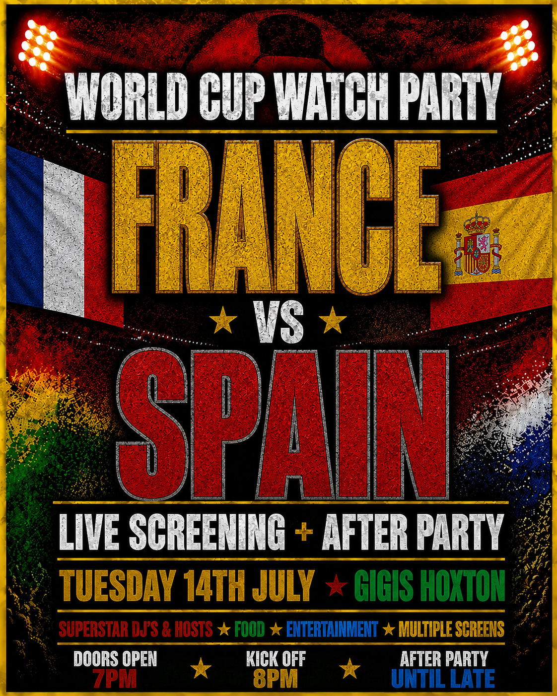FRANCE VS SPAIN | WORLD CUP SEMI-FINAL WATCH PARTY & AFTER PARTY