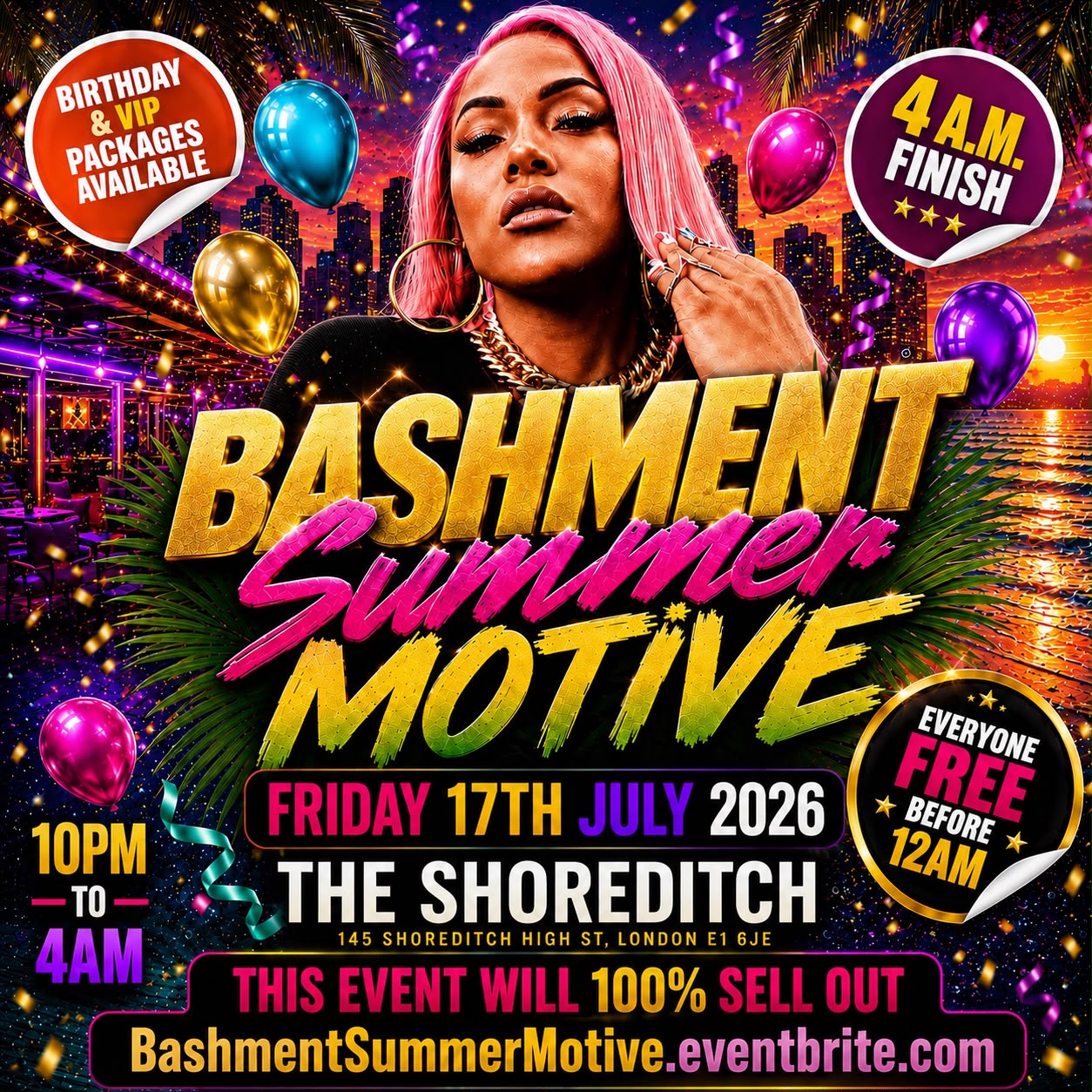 Bashment Summer Motive - Everyone Free Before 12AM
