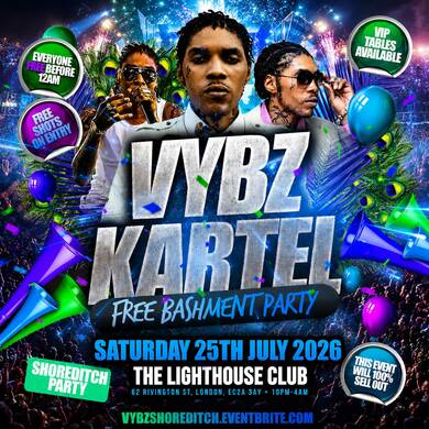 VYBZ Kartel - Free Bashment Party - Everyone Free Before 12AM