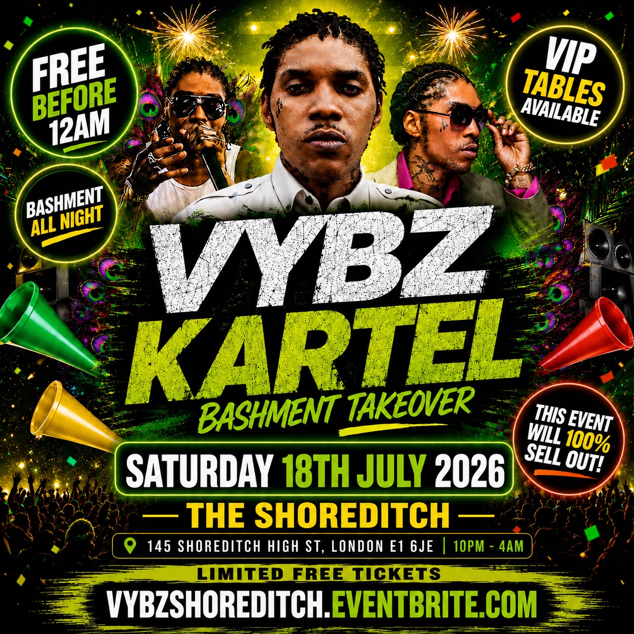 VYBZ Kartel - Bashment Takeover - Everyone Free Before 12AM